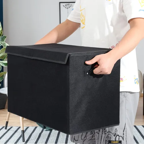 Miniatura 5 de popoly Cofre grande de juguetes de 33 galones con tapa, organizador plegable de almacenamiento de juguetes con divisor extraíble, 25 x 13 x 16