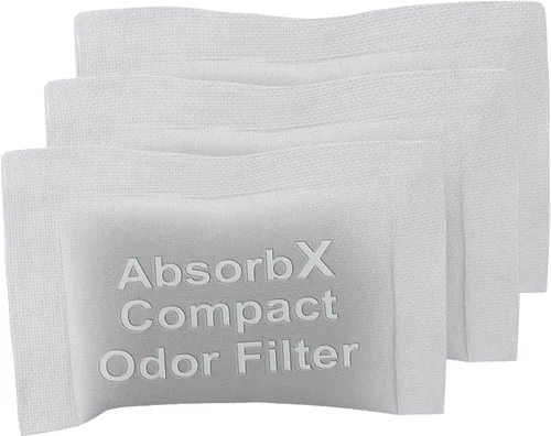 iTouchless AbsorbX - Paquete de 3 desodorantes compactos con filtro de olor, absorbe olores de basura, carbón activado natural, para uso con latas