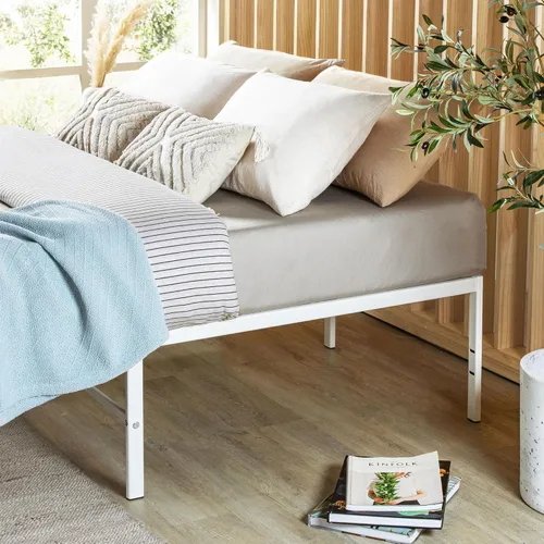Miniatura 4 de Best Price Mattress - Base de cama metálica de 16 pulgadas, con listones de acero de alta resistencia, color blanco, tamaño individual