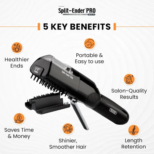 Miniatura 3 de Split-Ender PRO - Herramienta de Belleza Profesional Original - Recortadora de Puntas Abiertas Inalámbrica para Cabello Dañado, Seco, Quebradizo