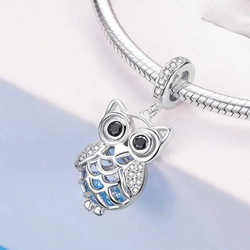 Miniatura 2 de Abalorio de gato de plata de ley 925 con diseño de animales para pulsera Pandora
