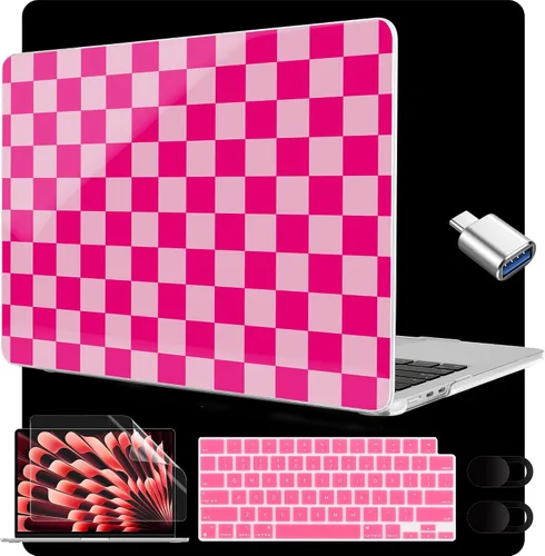 Miniatura 15 de MEEgoodo Funda para MacBook Air M5/M4/M3/M2 de 15 pulgadas 2026 2025 2024 2023, funda compatible con el modelo (A3448/A3241/A3114/A2941)