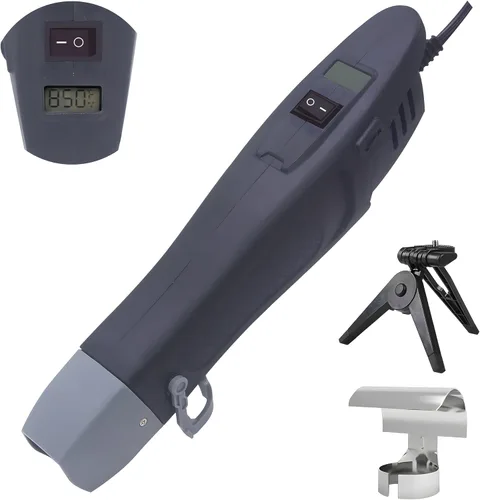 mofa Mini pistola de calor de temperatura variable de 350 W, 250 ℉ ~ 850 ℉ (302.0 °F - 842.0 °F), calentamiento rápido, pantalla digital LCD, Negro