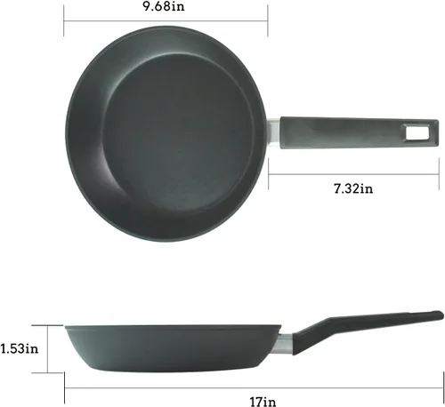 Miniatura 7 de Sartén Antiadherente de 9.5", Sartén Antiadherente para Freír, Sartén Plancha, Apta para Lavavajillas y Horno, Sin PFOA, Sartén Parrilla para Estufa