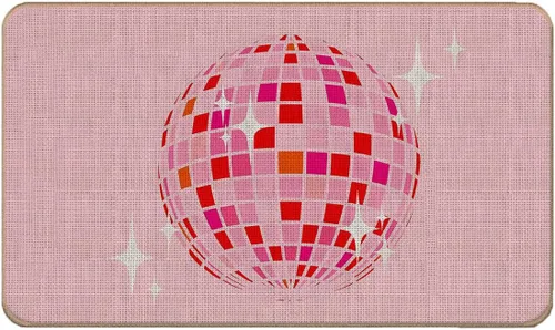 Lacosu Preppy - Tapete para puerta delantera, color rosa intenso, para interiores y exteriores, decoración de habitación universitaria, 17 x 30