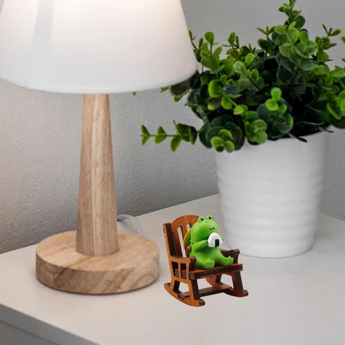Miniatura 6 de Refintural Estatuas de Figuritas de Rana en Miniatura - Linda Escultura de Rana para Jardín de Hadas al Aire Libre y Decoraciones de Escritorio