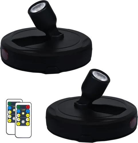 Miniatura 23 de HAMVIDNE Foco LED, luces de foto a batería, iluminación ascendente para interior, luces de disco con 2 controles remotos, luz de punto regulable