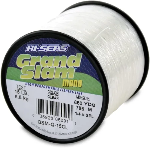 Miniatura 30 de HI-SEAS Línea de pesca de monofilamento Grand Slam - Fuerte y resistente a la abrasión en transparente, rosa, verde, azul humo, amarillo Azul ahumado
