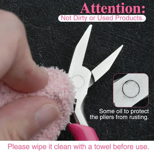 Miniatura 7 de SPEEDWOX - Mini alicates de punta rosa, alicates de pico de pato de 7,6 cm para hacer joyas, suministros de manualidades y pasatiempos de bricolaje