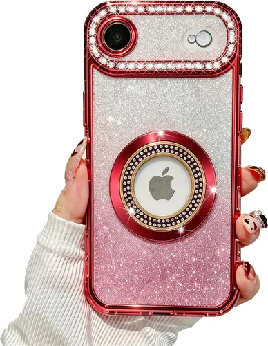 Miniatura 32 de Losin Funda magnética compatible con iPhone 15 Pro Max con purpurina compatible con MagSafe Funda de lujo con diamantes de imitación con logotipo