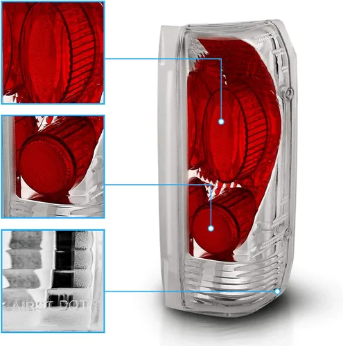 Miniatura 3 de AmeriLite Euro Chrome - Juego de luces traseras de freno de repuesto para Ford F150 F250 F350 / Bronco 1989-1996, lado del pasajero y del conductor
