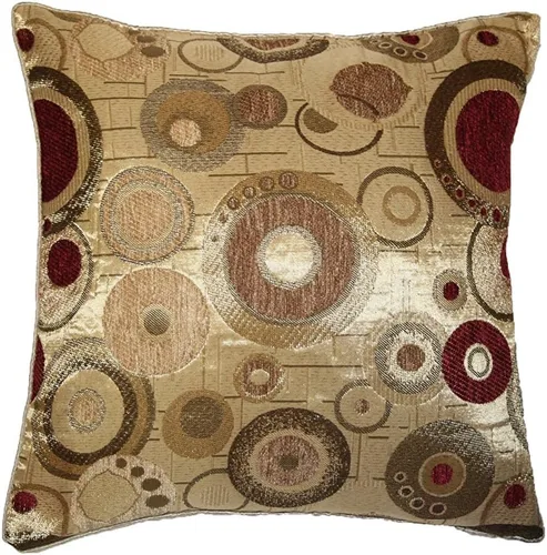 Miniatura 3 de Violet Linen Chenille Candy 17" X 17" Decorativo C. Cover - Beige/Melocotón