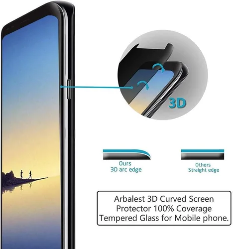 Miniatura 5 de LYWHL Paquete de 3 protectores de pantalla de privacidad para Note 8 / Note 9, antiespía, película de vidrio templado para Samsung Galaxy Note 8