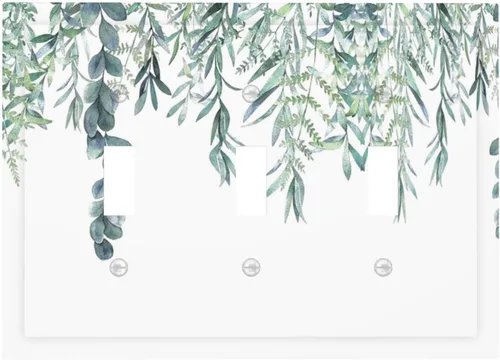 Miniatura 119 de Hojas de eucalipto, vegetación, flores de vid, sencillez, cubiertas decorativas de salida de 1 pandilla, placa de pared para interruptor de luz