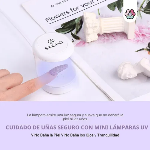 Miniatura 5 de Saviland Mini Lámpara de Uñas, Lámpara de Uñas de Secado Rápido de Gel 16W, Luz UV Portátil para Extensión de Uñas Fácil y Rápida, Lámpara de Curado