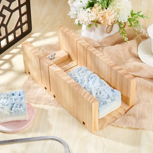 Miniatura 5 de PH PandaHall Caja de corte de jabón de madera, cortador de jabón ajustable para cortar jabón de madera, herramienta de corte para hacer jabones