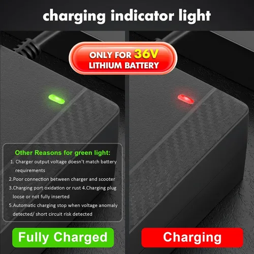 Miniatura 7 de Cargador de batería de litio de 36 V, certificado ETL de 42 V 2 A para scooter eléctrico, Hoverboard Ebike, compatible con Gotrax, Jetson, Ninebot