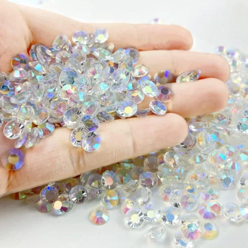 Miniatura 2 de Diamantes de imitación de resina con parte trasera plana, 10000 diamantes de imitación redondos de resina AB de 0.118 pulgadas para ropa, botellas