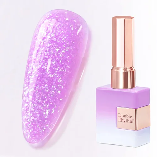 Miniatura 23 de Double Rhythm Esmalte de gel con purpurina de nieve de 0.5 fl oz, color holográfico reflectante para arte de uñas, salón de manicura y bricolaje
