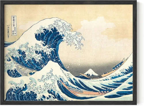 HAUS AND HUES The Great Wave Print - Póster clásico de ondas Kanagawa, arte oceánico japonés, decoración de pared Hokusai, póster costero para Gran