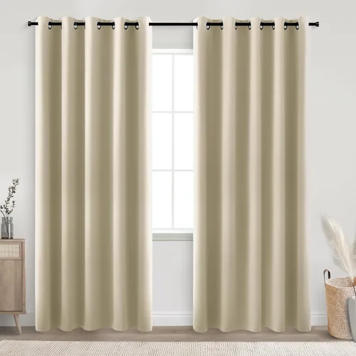 Miniatura 215 de Cortinas opacas de 72 pulgadas extra anchas para dormitorio, puerta corrediza de vidrio y patio, 2 paneles con ojales para oscurecer ventana grande