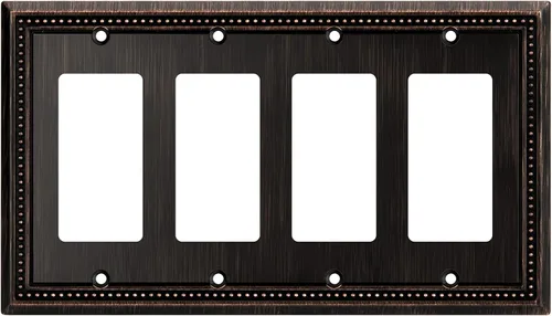 Miniatura 112 de Henne Bery Sunken Pearls - Placa de pared decorativa resistente para interruptor, cubierta para tomacorrientes (doble dúplex, níquel satinado)