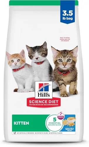 Miniatura 13 de Hill's Science Diet Kitten, Nutrición Premium para Gatito, Comida Seca para Gatos, Receta de Pollo, Bolsa de 7 lb White