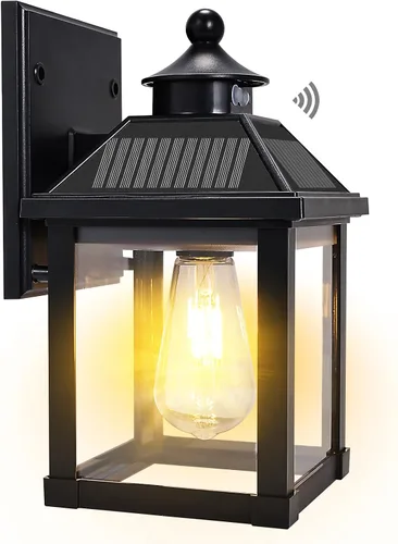 Miniatura 9 de Luces solares de pared para exteriores, luces con sensor de movimiento del atardecer al amanecer, impermeables, luces solares para porche con 3 1