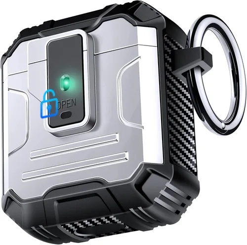 Miniatura 28 de Amoured AutoPOP - Funda para AirPods Pro de 1ª generación con cerradura y llavero, protección resistente de 360° y mecanismo de apertura de 1 clic