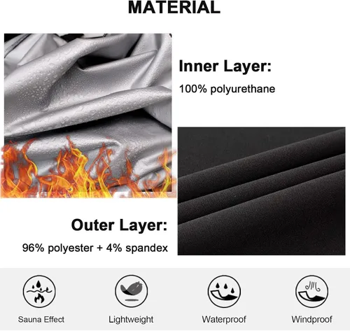 Miniatura 4 de NINGMI - Traje de sauna para hombre, chaqueta de sudor, camisa transpirable de manga larga, trajes de entrenamiento con cremallera, ejercicio