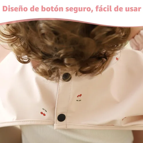 Miniatura 4 de Baberos de Bebé con Manga Larga y BLW, Baberos de Cobertura Total para Alimentación de Bebé, Material de PU Suave y Amigable con la Piel, Lavable a