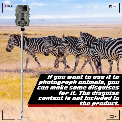 Miniatura 5 de Relaxweex Soporte para cámara de juego de sendero, grueso, plegable, de acero inoxidable, soporte de estaca para cámara, soporte ajustable de 360°
