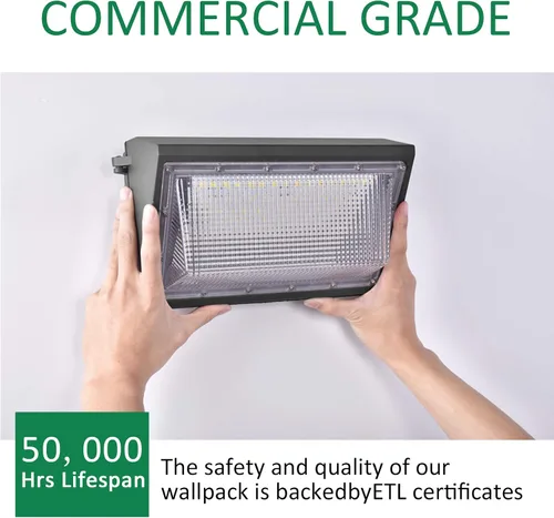Miniatura 3 de Paquete de luz LED de pared de 100 W, fotocélula del atardecer al amanecer, 13000LM 5000K luz diurna AC100-277V IP65 impermeable LED paquete