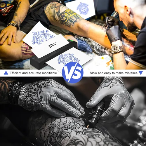 Miniatura 5 de Impresora de plantillas de tatuajes, para principiantes y artistas, portátil, inalámbrica, Bluetooth, térmica, sin tinta con 3 piezas de papel