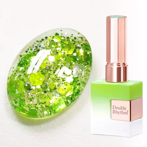 Miniatura 68 de Double Rhythm Esmalte de gel con purpurina de nieve de 0.5 fl oz, color holográfico reflectante para arte de uñas, salón de manicura y bricolaje