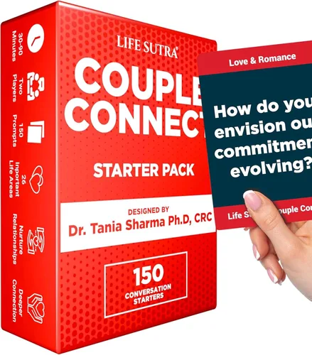 Life Sutra Couple Connect Paquete de Inicio, 150 tarjetas de conversación y actividades para adultos, divertido juego de relaciones para parejas,