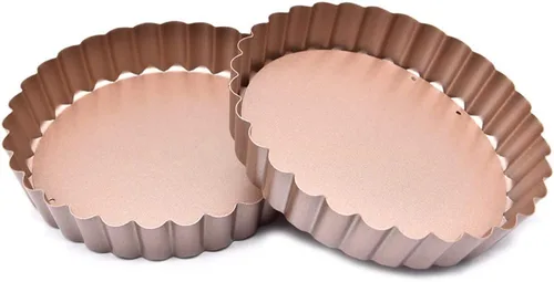 Miniatura 8 de Hoshen 2 piezas de molde para hornear pizza de 4.5 pulgadas, molde movible con revestimiento antiadherente, molde para pastel de crisantemo, sartén