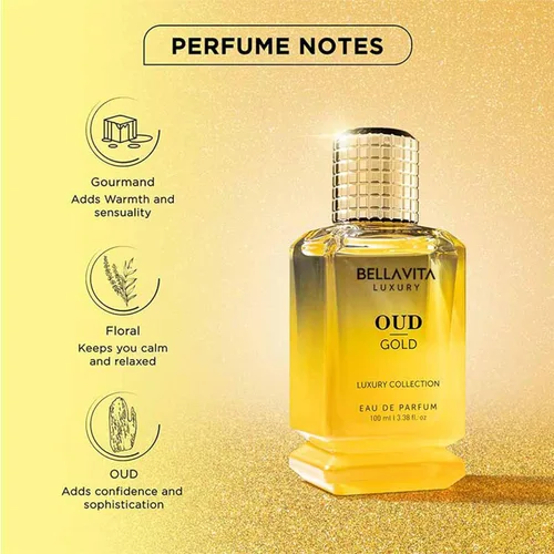 Miniatura 2 de OUD GOLD Eau De Parfum (3.38 fl oz), perfume árabe intenso para mujeres y hombres, notas: caramelo, orris, rosa, jazmín, familia: amaderado