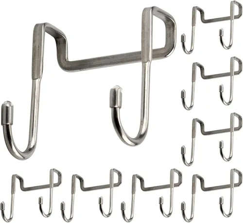 8 ganchos de metal en forma de S doble para colgar sobre el gabinete, para cocina, baño, armario, utensilios para colgar, toallas, ropa, cajón