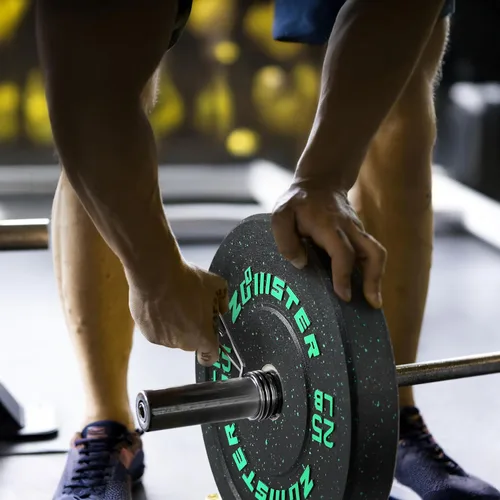 Miniatura 6 de Placa de Parachoques Olímpica Placa de Peso con Alto Rebote Placa de Peso con Inserción de Acero para Entrenamiento de Fuerza y Levantamiento