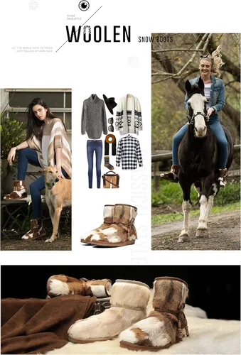 Miniatura 5 de AU&MU Womens Casual and Versatile Warm Simple Snow Boots