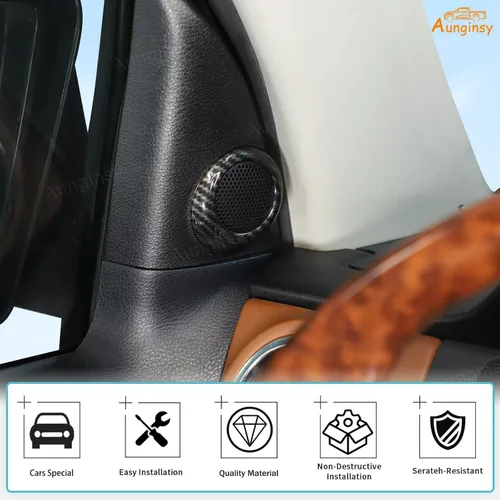 Miniatura 5 de Anillo de ajuste de cubierta de audio estéreo de sonido para puerta delantera interior de automóvil compatible con Toyota Tundra 2007-2021 Sequoia
