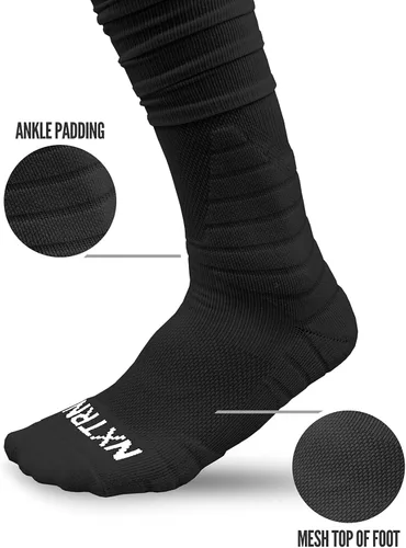 Miniatura 3 de Nxtrnd XTD - Calcetines de fútbol americano fruncidos, calcetines deportivos acolchados extralargos para hombres y niños