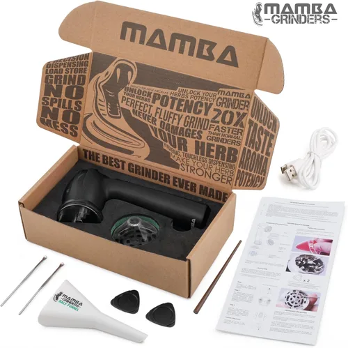 Miniatura 6 de Mamba Amoladora eléctrica de especias molinos. Fácil de cargar con una sola mano Uso 0.04 oz Molino recargable USB Negro y Negro