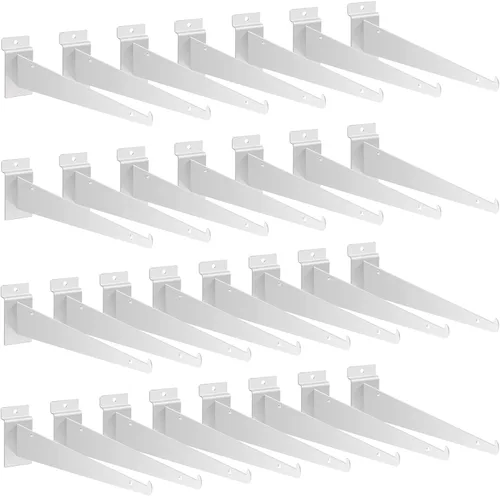 Miniatura 9 de Oudain Soporte de estante de listones de 12" con labio, soportes de pared de listones resistentes, accesorios de pared de listones flotantes en Negro