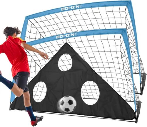 Miniatura 10 de BOHEN 6x4 FT / 9x5 FT Kids Soccer Goals with Carry Bag, Portable Folding Soccer Net for Backyard Training, Indoor/Outdoor Use for Youth and Adult
