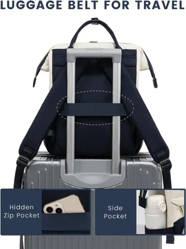 Miniatura 6 de LOVEVOOK Mochila de moda para mujer, Beige-azul-marrón, Bolso mochila de moda