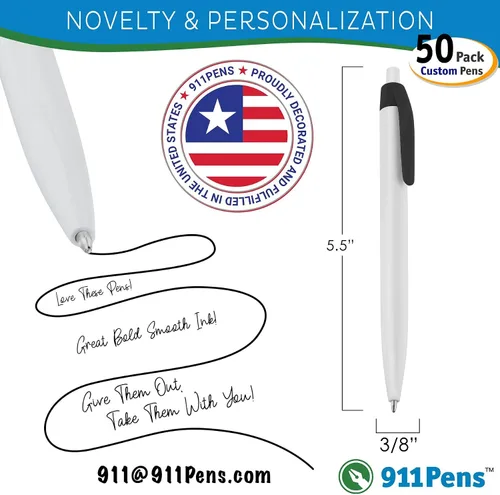 Miniatura 3 de 50 bolígrafos negros impresos en Estados Unidos, bolígrafo de tinta de escritura personalizado, impreso con tu logotipo y texto