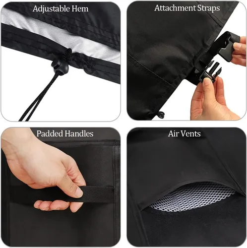 Miniatura 5 de Juego de 5 piezas de altura de barra para muebles de patio, fundas impermeables para exteriores, 60 pulgadas, cuadrados de altura de barra de patio