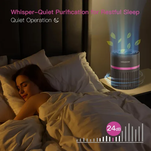 Miniatura 6 de MEGAWISE Purificador de aire portátil, filtro H13 True HEPA 3 en 1, 99.97 % filtración de 0.3 micrones, caspa de polvo y humo, sin ozono, ultra